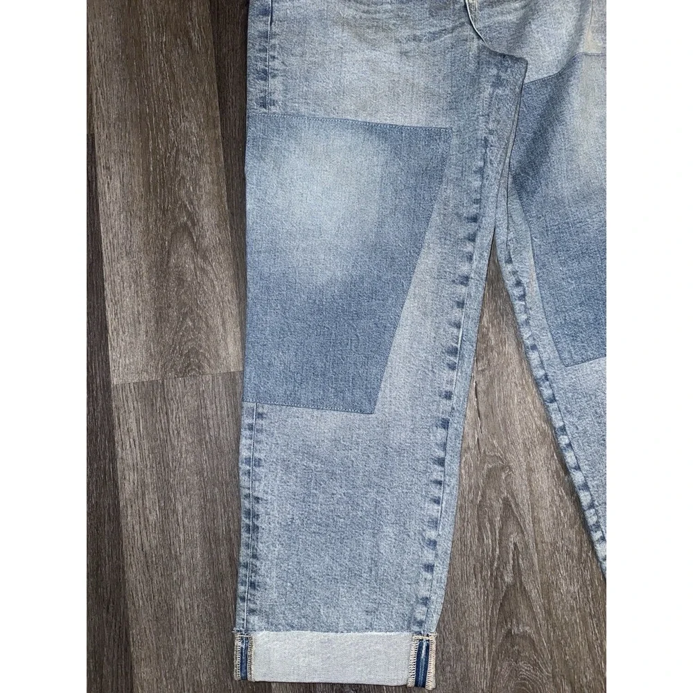 Women High-Rise Patchwork Vintage Straight Cropped Jeans - Universal Thread